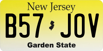 NJ license plate B57JOV