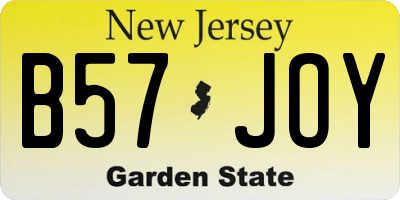 NJ license plate B57JOY