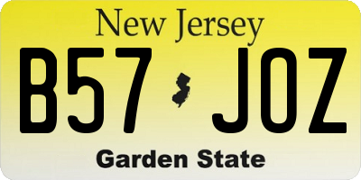 NJ license plate B57JOZ