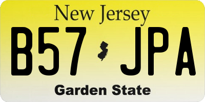 NJ license plate B57JPA