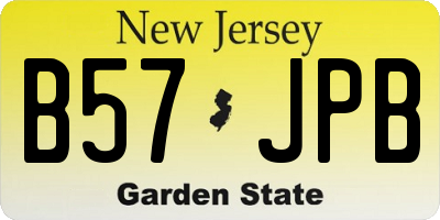 NJ license plate B57JPB