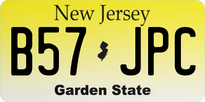 NJ license plate B57JPC