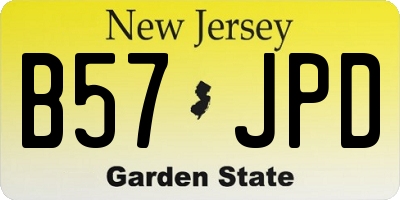 NJ license plate B57JPD