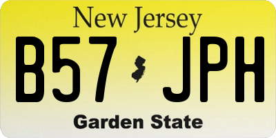 NJ license plate B57JPH