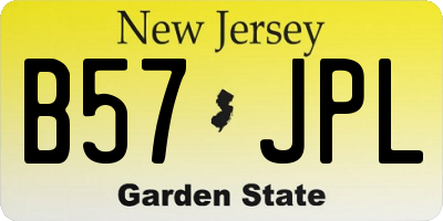 NJ license plate B57JPL