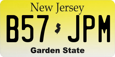 NJ license plate B57JPM