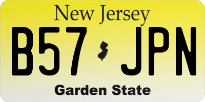 NJ license plate B57JPN