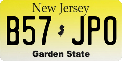 NJ license plate B57JPO