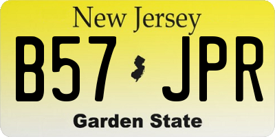 NJ license plate B57JPR