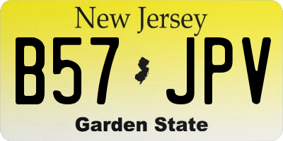 NJ license plate B57JPV