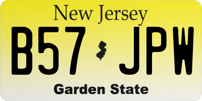 NJ license plate B57JPW