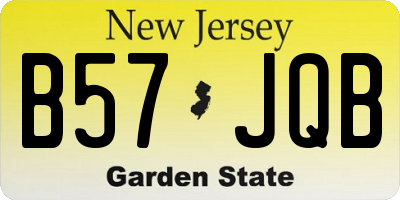 NJ license plate B57JQB