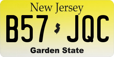 NJ license plate B57JQC