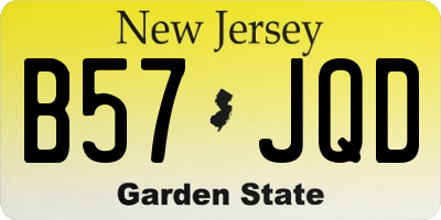 NJ license plate B57JQD
