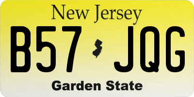 NJ license plate B57JQG