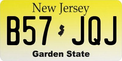 NJ license plate B57JQJ