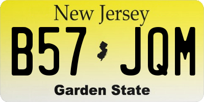 NJ license plate B57JQM
