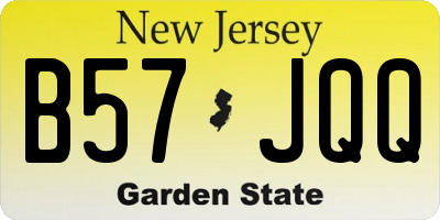NJ license plate B57JQQ