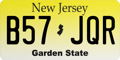 NJ license plate B57JQR