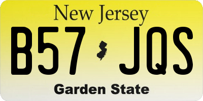 NJ license plate B57JQS