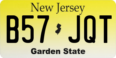 NJ license plate B57JQT