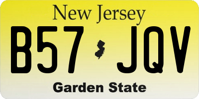 NJ license plate B57JQV