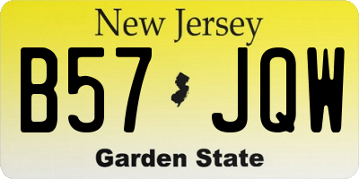 NJ license plate B57JQW