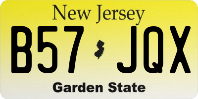 NJ license plate B57JQX