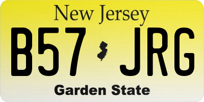 NJ license plate B57JRG