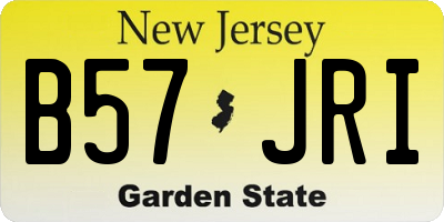 NJ license plate B57JRI
