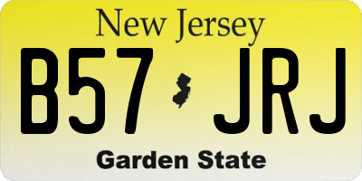NJ license plate B57JRJ