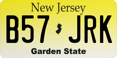 NJ license plate B57JRK