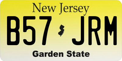 NJ license plate B57JRM