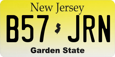NJ license plate B57JRN