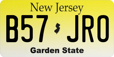 NJ license plate B57JRO