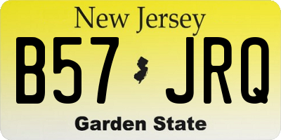 NJ license plate B57JRQ