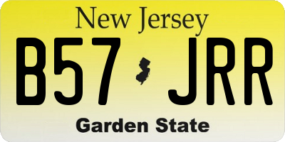 NJ license plate B57JRR