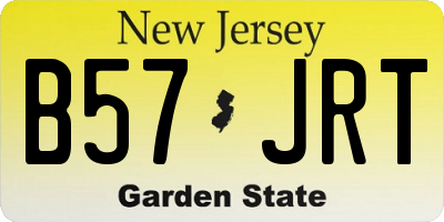 NJ license plate B57JRT