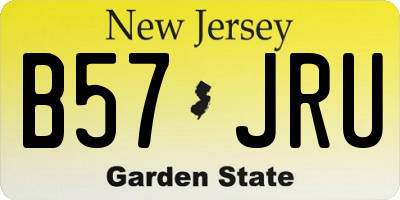 NJ license plate B57JRU