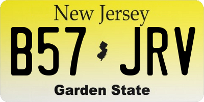 NJ license plate B57JRV