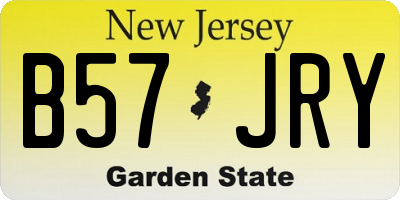 NJ license plate B57JRY