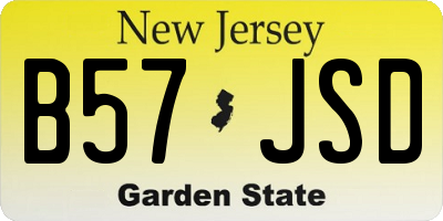 NJ license plate B57JSD