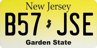 NJ license plate B57JSE