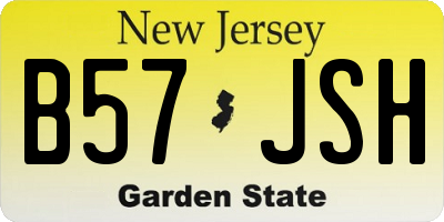 NJ license plate B57JSH