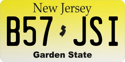 NJ license plate B57JSI