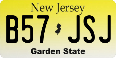 NJ license plate B57JSJ