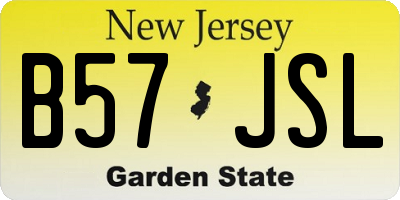 NJ license plate B57JSL