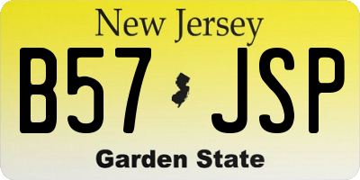 NJ license plate B57JSP