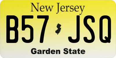 NJ license plate B57JSQ