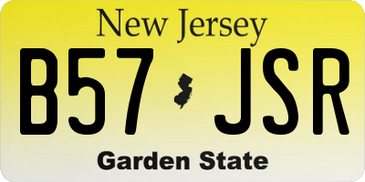 NJ license plate B57JSR